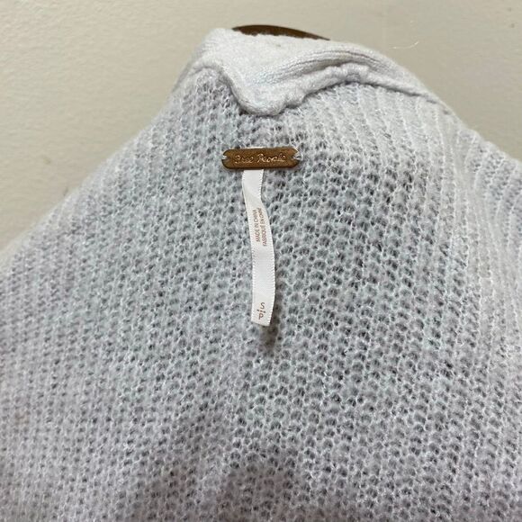 Free People Long Wool Alpaca Blend Duster Sweater Cardigan Light Grey Small - Picture 9 of 11